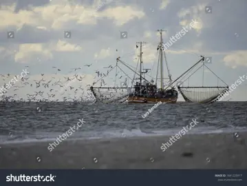 Stock Photo Juist Lower Saxony Germany October Trawling Fishing Boat 1841225917