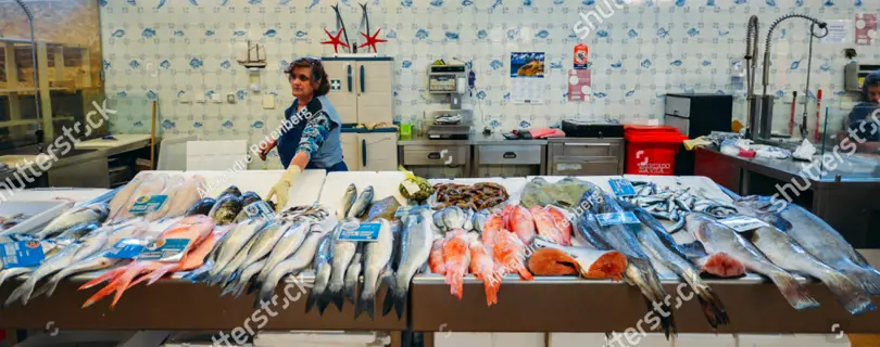 Stock Photo Cascais Portugal June Th Wide Angle View Of Fresh Local Fish In The Village Market In 1118134835